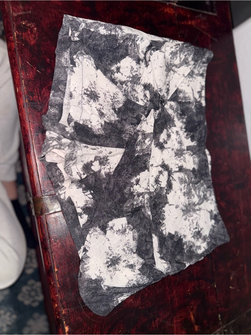 Free People Black and White Tie-Dye Waistband Shorts
